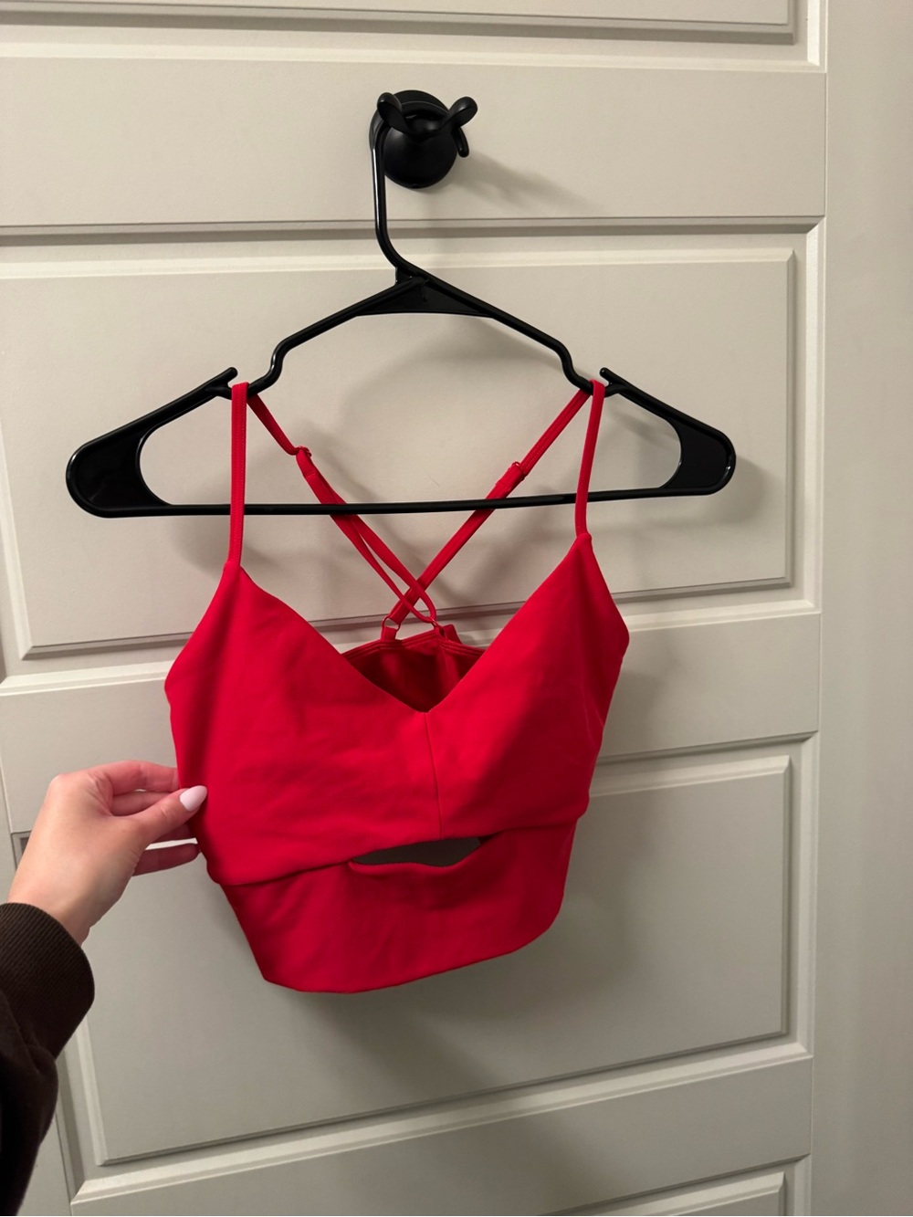 ALO Yoga Red Strappy Cutout Bralette